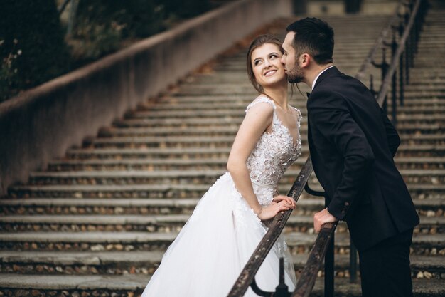 Wedding couple in France