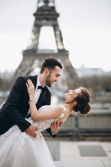 Wedding couple in france