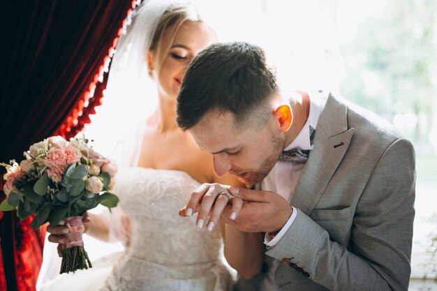 Wedding couple on their wedding