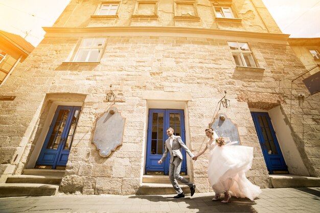 Wedding couple on their wedding