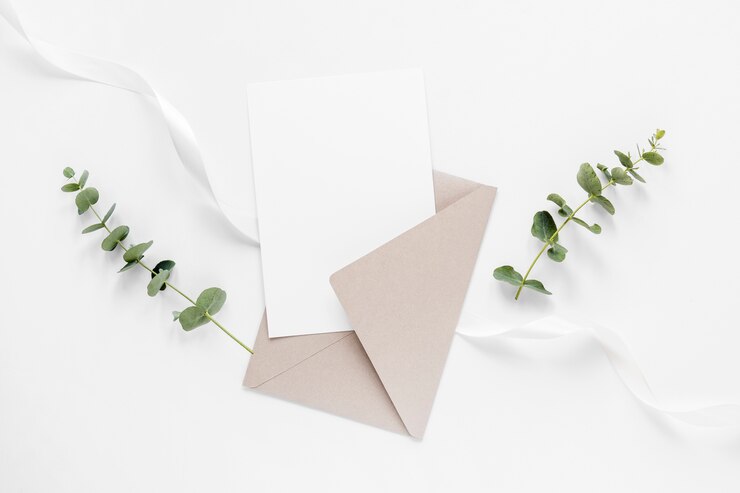 Free Photo wedding invitation and branches