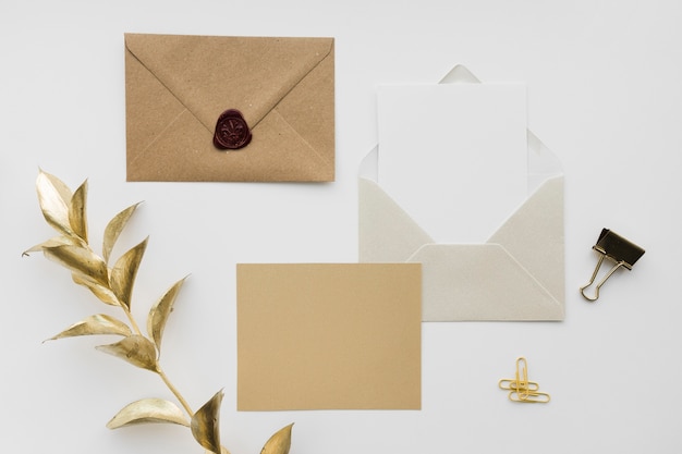 Wedding invitation card in envelope