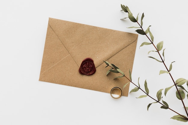 Wedding invitation card with branch