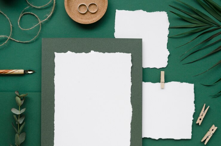 Free Photo wedding invitation card with plants