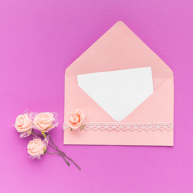 Wedding invitation with flowers