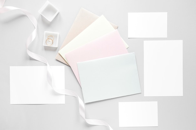 Wedding invitations in envelopes