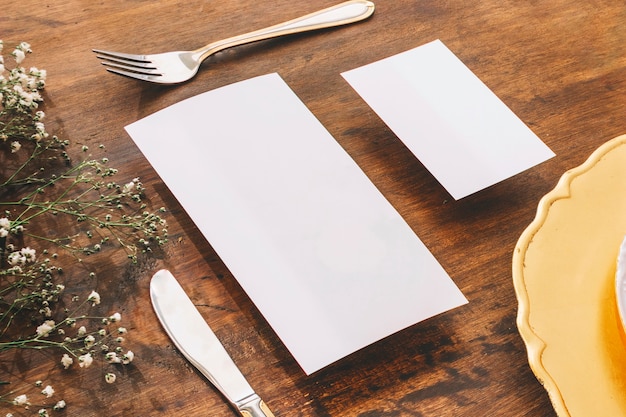 Free photo wedding menu concept