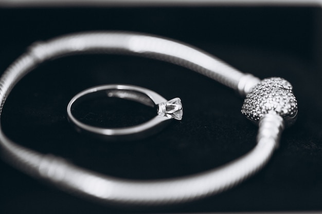 Wedding ring and bracelet