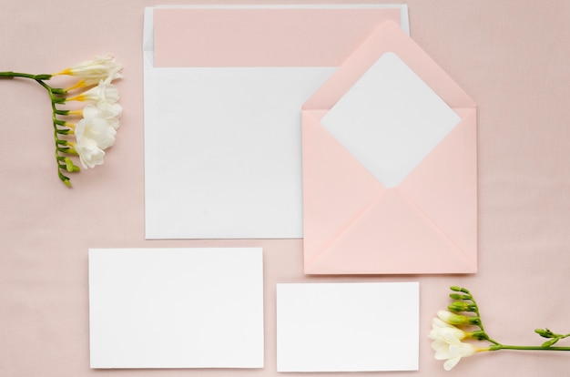 Wedding stationery set with flowers