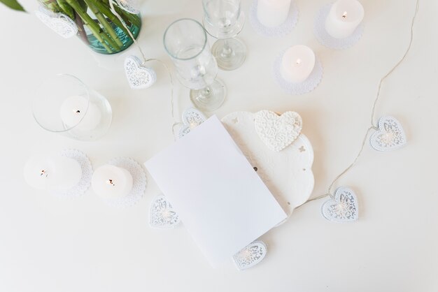 Free photo wedding still life with glasses