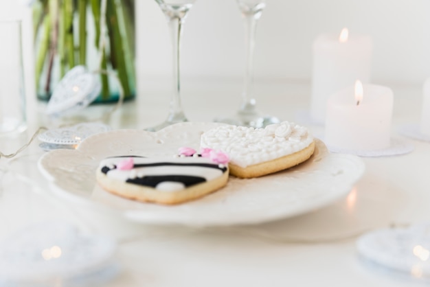 Wedding still life with glasses