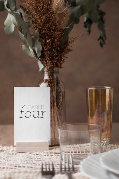 Free photo wedding table number decoration