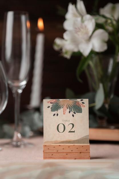 Wedding table number decoration