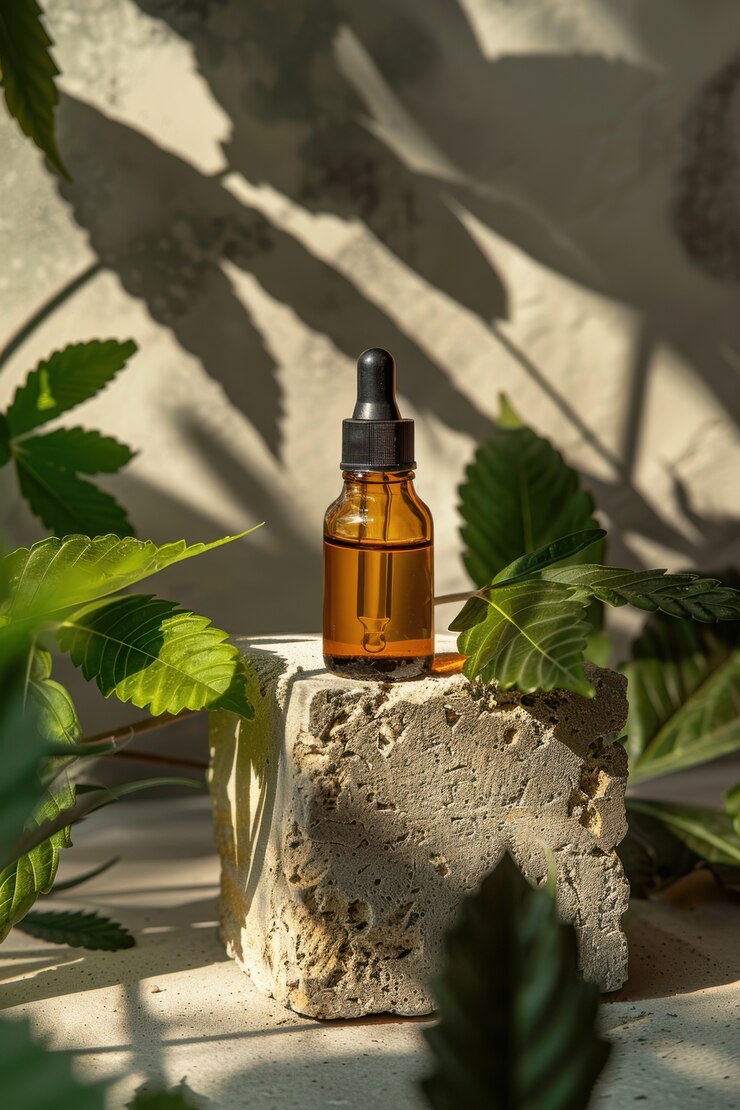 Free Photo weed leaves oil product still life