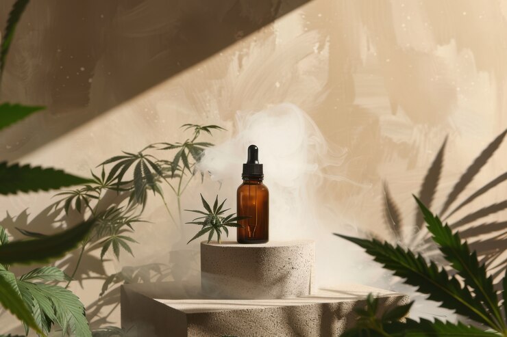 Free Photo weed leaves oil product still life