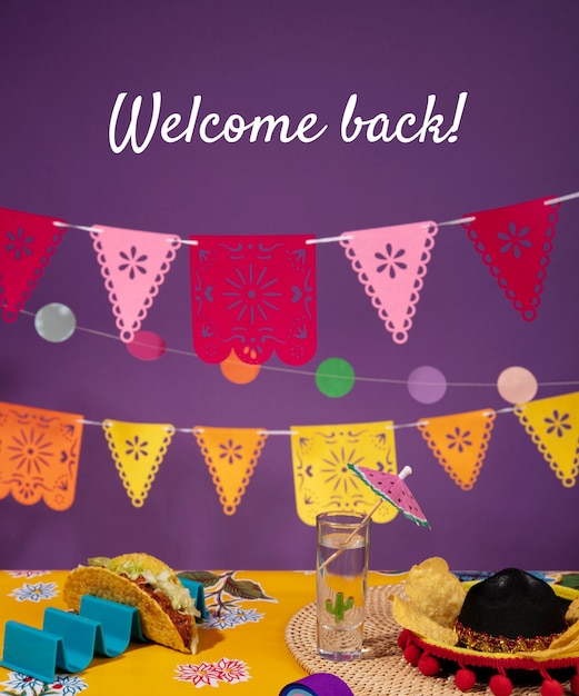 Free photo welcome back message and decorations