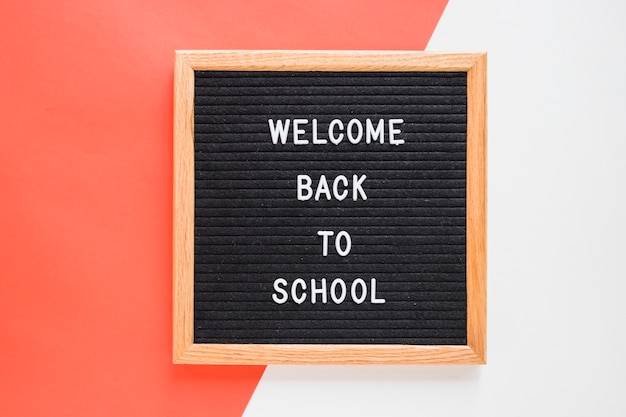 Welcome back to school lettering on board 