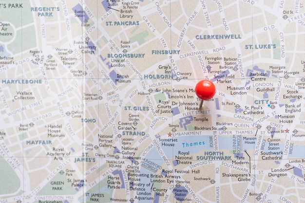 West end of london map with pin