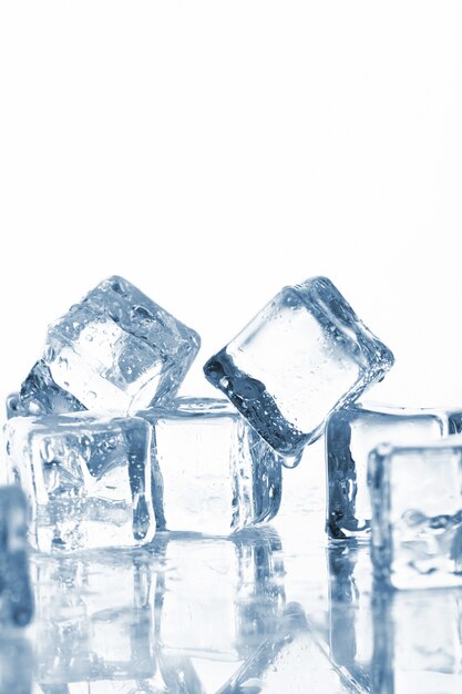 Wet and cold ice cubes