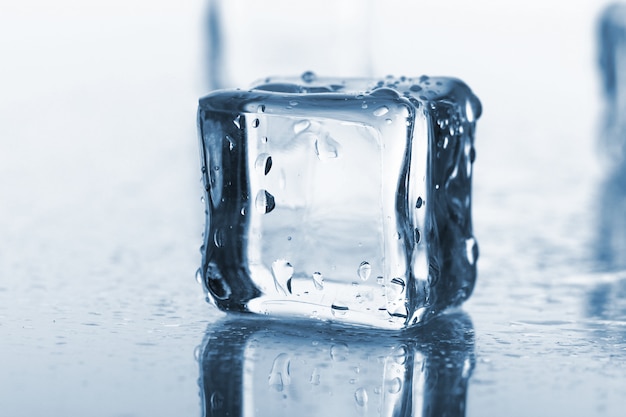 Wet and cold ice cubes