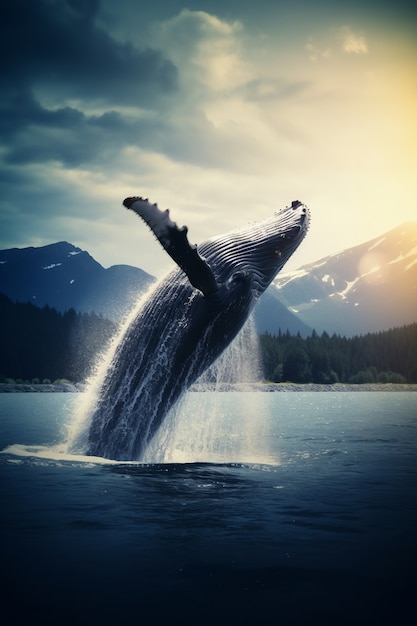 Free photo whale ai image