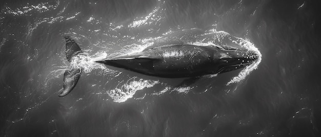 Free photo whale in the wild in black and white