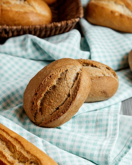 wheat bread with crunchy crust on table