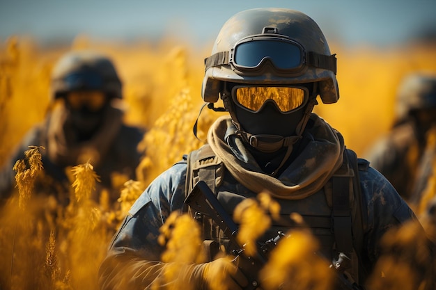 Wheat field military army wallpaper