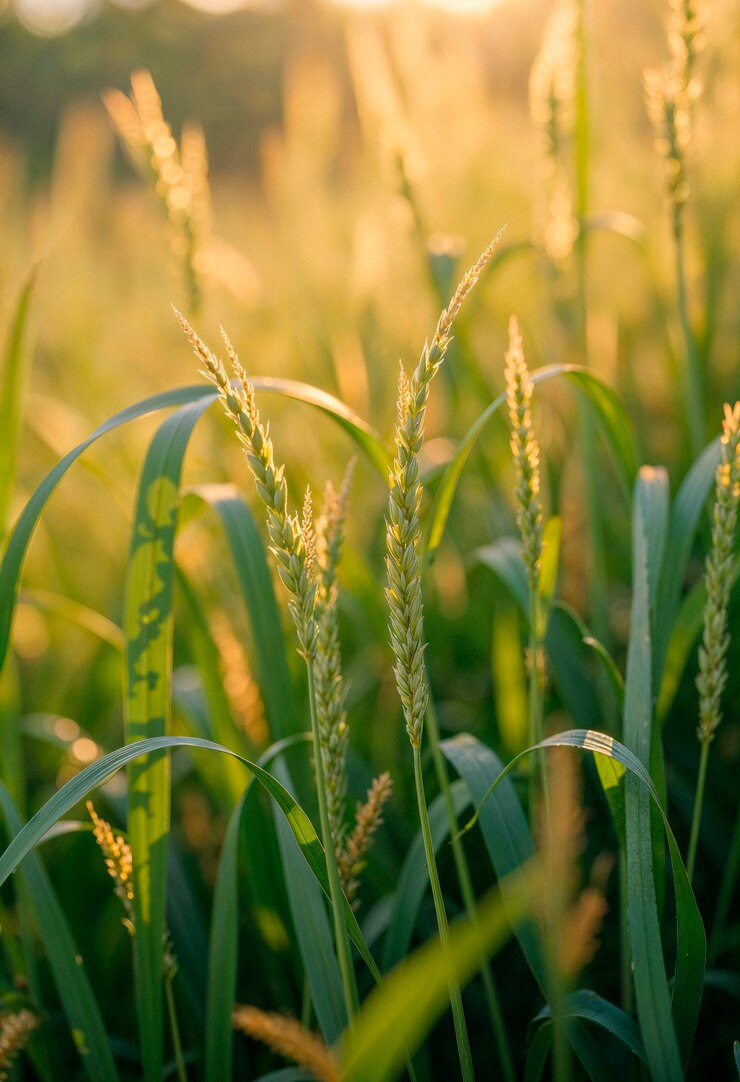 Free Photo wheat field at sunset