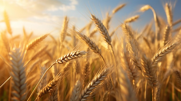 Foto gratuita un campo di grano che ondeggia sullo sfondo del campo del vento