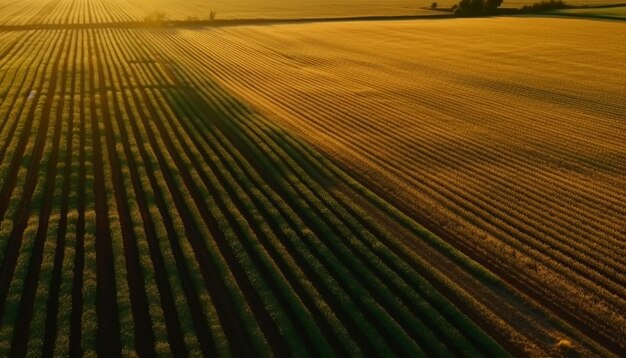 Foto gratuita i campi di grano crescono sotto il calore del sole estivo generato dall'intelligenza artificiale