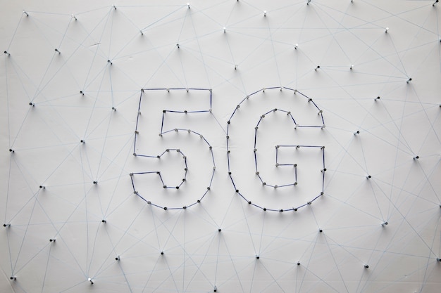 흰색 5g 기술 배경