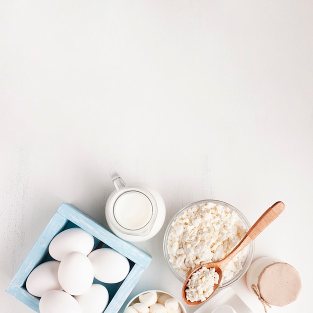 White assortment of dairy products