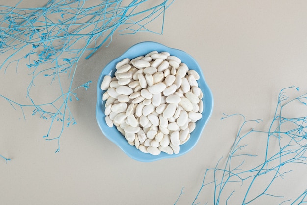 White beans in a round platter or bowl.