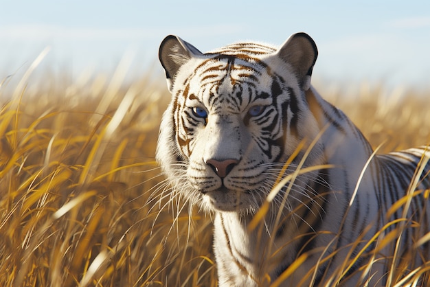 Foto gratuita tigre bianco del bengala in natura