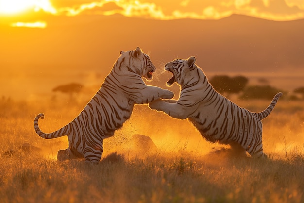 Free photo white bengal tiger in wilderness