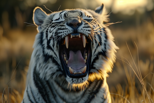 Free photo white bengal tiger in wilderness