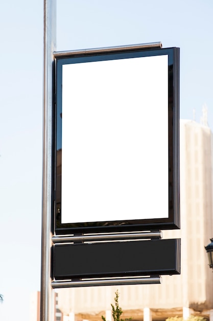 White billboard in city