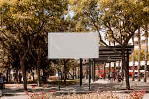 Free photo white blank billboard on street in the city