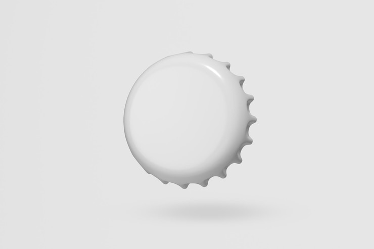 Free Photo white bottle cap, blank background with design space