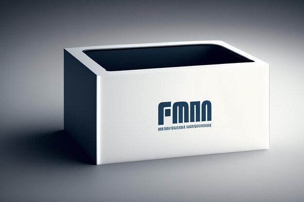 A white box with the word fmn on it.