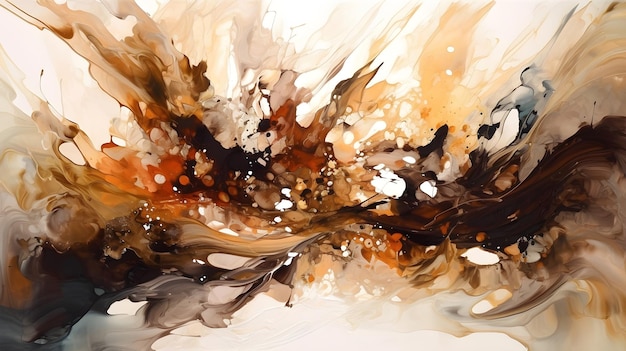 white and brown abstract ink painting background