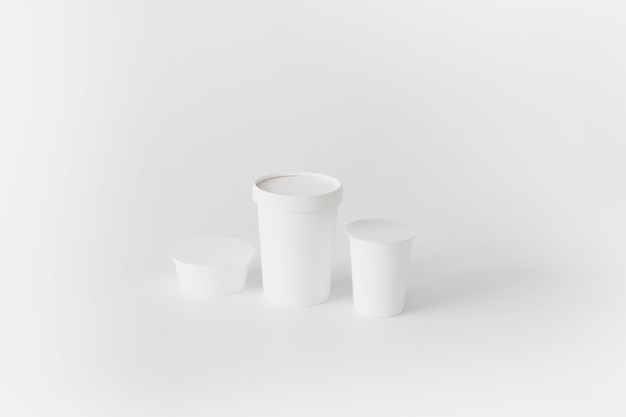 White carton cups