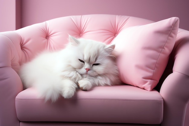 Free photo white cat ai generated image