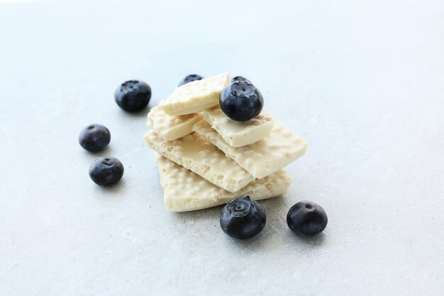 White chocolate with blueberries