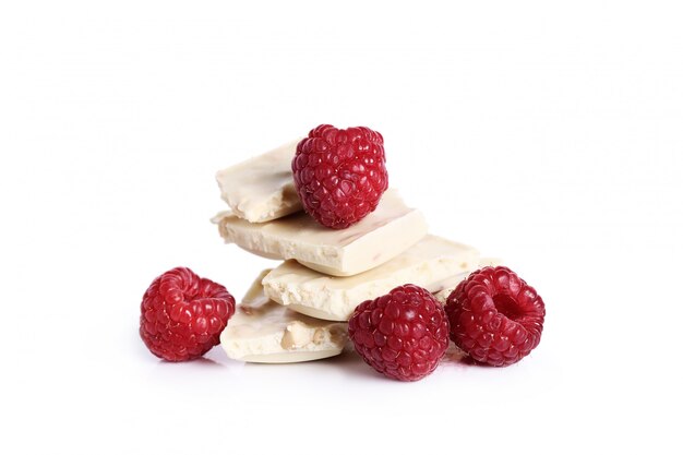 White chocolate with raspberries