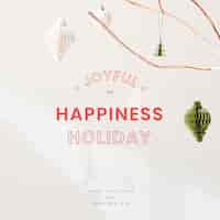 Free photo white christmas greeting festive phone lock screen wallpaper
