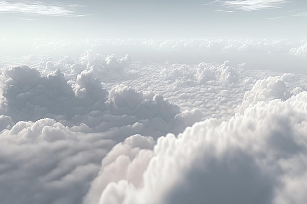 Free photo white clouds and blue sky from airplane window view cloudscape background