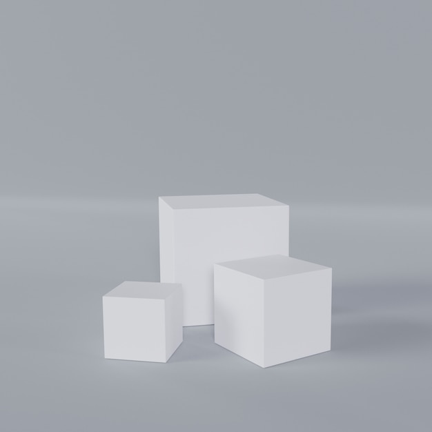 Free photo white cubes 3d background