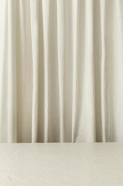 Free photo white curtain product backdrop